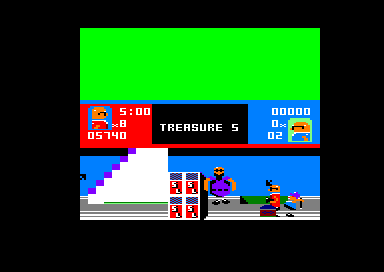 Bonanza Bros. (Amstrad CPC) screenshot: A huge enemy