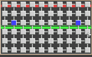 Booly (Atari ST) screenshot: The first challenge level, with some colour-cycling background lines
