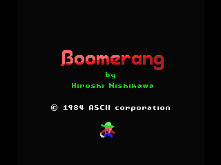Boomerang (MSX) screenshot: Title screen