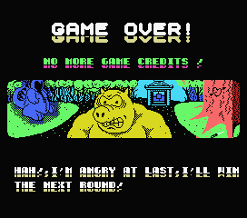 Psycho Pigs UXB (MSX) screenshot: Game over!