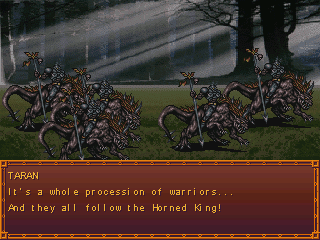 The Book of Three (Windows) screenshot: Taran sees the Horned King and his warband.
