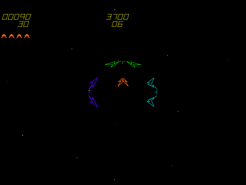 Space Fury (Arcade) screenshot: Dock for more firepower