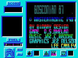 Bosconian '87 (ZX Spectrum) screenshot: Credits