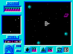 Bosconian '87 (ZX Spectrum) screenshot: A few mines to take out