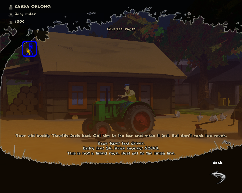 Tractor Racing Simulation (Windows) screenshot: Choose race