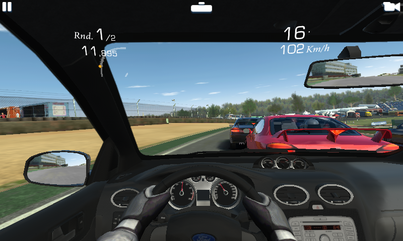 Real Racing 3 (Android) screenshot: Ford Focus cockpit camera