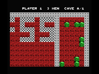 Boulder Dash II: Rockford's Revenge (MSX) screenshot: Level 1 Maze