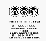 Boxxle (Game Boy) screenshot: Title screen