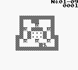 Boxxle (Game Boy) screenshot: Larger levels are viewed from a larger distance.