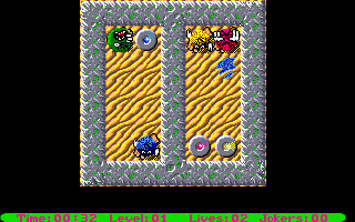 The Brainies (Atari ST) screenshot: Stop before walls