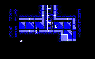 Hudson Hawk (Amstrad CPC) screenshot: Climbing a ladder