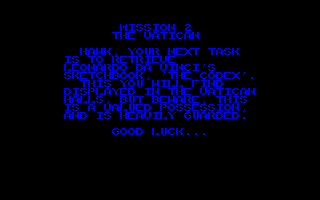 Hudson Hawk (Amstrad CPC) screenshot: Second assignment