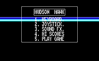 Hudson Hawk (Amstrad CPC) screenshot: Options