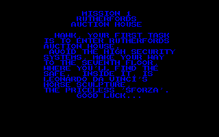 Hudson Hawk (Amstrad CPC) screenshot: First assignment