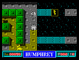 Humphrey (ZX Spectrum) screenshot: You have avoided a squirrel without problems
