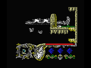 Hundra (MSX) screenshot: Jump at the stone
