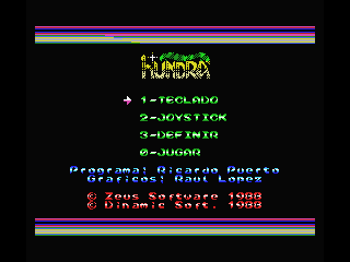 Hundra (MSX) screenshot: Title screen