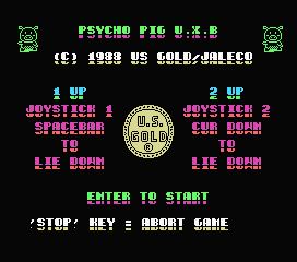 Psycho Pigs UXB (MSX) screenshot: Title screen, instructions and credits