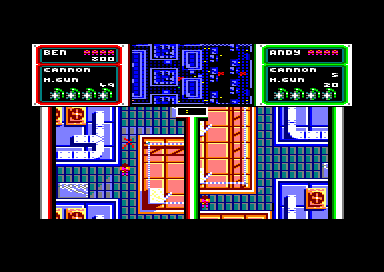 Crack Down (Amstrad CPC) screenshot: Your objective is to run over the X's to place detonators there