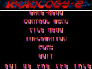 Tautology II (Atari ST) screenshot: Main menu