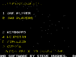 Hyperbowl (ZX Spectrum) screenshot: The menu fades in