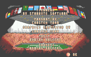 Tie Break (Atari ST) screenshot: Credits