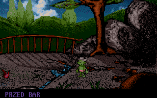 Harold's Mission (DOS) screenshot: On the bridge