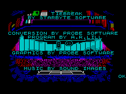 Tie Break (ZX Spectrum) screenshot: Credits