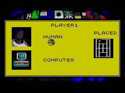 Tie Break (ZX Spectrum) screenshot: Set the player type
