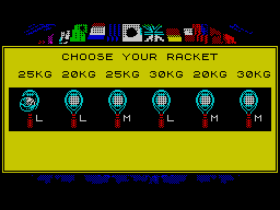Tie Break (ZX Spectrum) screenshot: An almighty racket