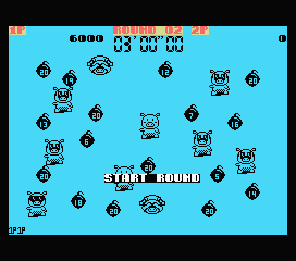 Psycho Pigs UXB (MSX) screenshot: Starting round 2