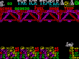 The Ice Temple (ZX Spectrum) screenshot: When you lose a life there is a comical death animation