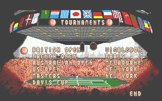 Tie Break (Atari ST) screenshot: Choices of tournament