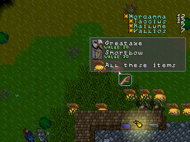Knights of the Chalice (Windows) screenshot: Loot from all dead enemies is dropped after the battle is over.