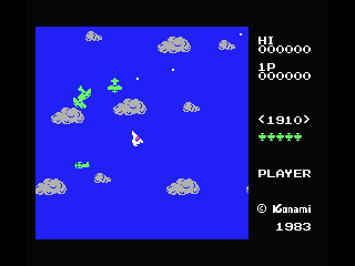 Time Pilot (MSX) screenshot: Level 1 Attack the planes