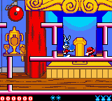 Tiny Toon Adventures: Buster Saves the Day (Game Boy Color) screenshot: Throw balls at your enemies
