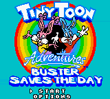 Tiny Toon Adventures: Buster Saves the Day (Game Boy Color) screenshot: Game Start Menu
