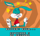 Tiny Toon Adventures: Buster Saves the Day (Game Boy Color) screenshot: If you lose all your lives, you will still have several chances to continue
