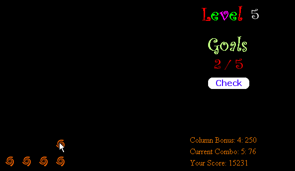 Sega Swirl (Windows) screenshot: My performance in Level 5 wasn't good: the Game Over is inevitable... :-(