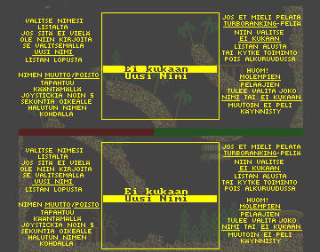 TurboRaketti (Amiga) screenshot: Turboranking
