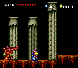 Keith Courage in Alpha Zones (TurboGrafx-16) screenshot: One of the robots that you will encounter in the Underworlds