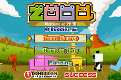 Zoo Keeper (Game Boy Advance) screenshot: Main Menu