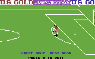 World Cup Carnival (Commodore 64) screenshot: Ball juggling
