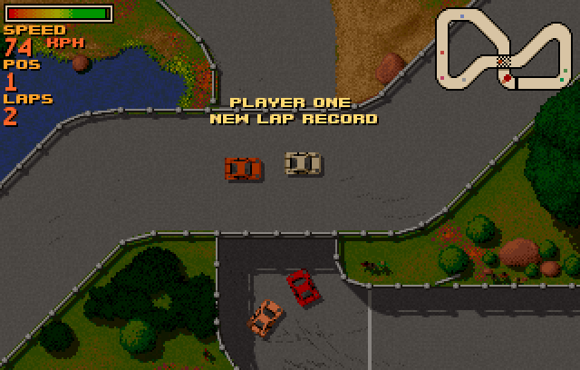 Supercars International (DOS) screenshot: Easy race track