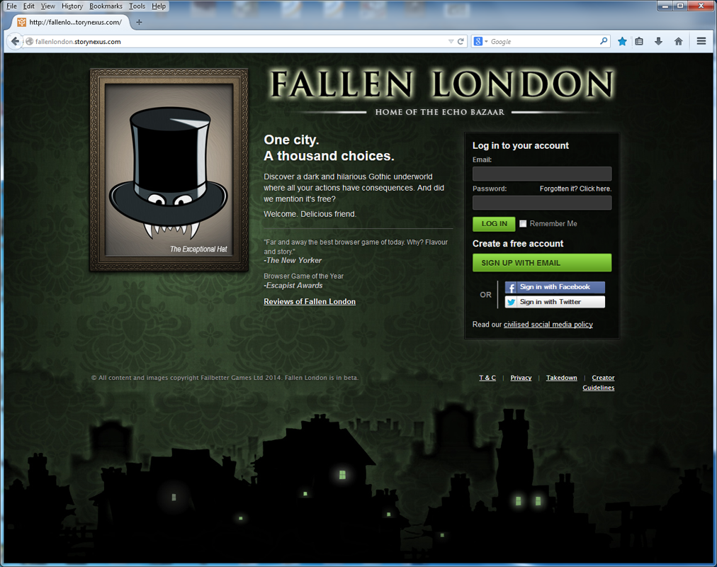 Fallen London screenshots MobyGames
