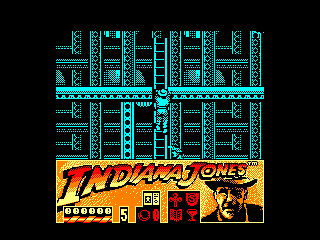 Indiana Jones and the Last Crusade: The Action Game (Amstrad CPC) screenshot: Climbing a ladder