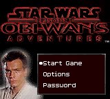 Star Wars: Episode I - Obi-Wan's Adventures (Game Boy Color) screenshot: Main menu.
