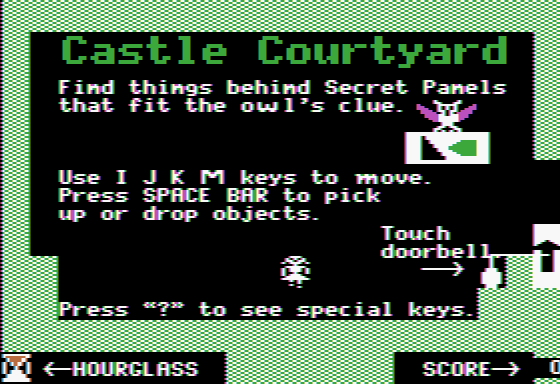 Think Quick! (Apple II) screenshot: Some useful tips when beginning an easy puzzle