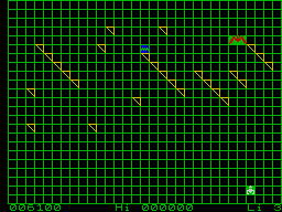 I'm in Shock (ZX Spectrum) screenshot: Get the green alien for a bonus, he comes every 3 levels