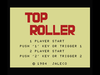 Top Roller (MSX) screenshot: Title screen